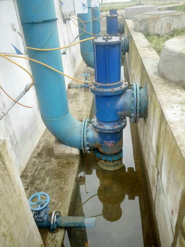 自來(lái)水廠(chǎng)角式排泥閥安裝現(xiàn)場(chǎng)